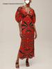 Spring/Summer 2026 European-Style Linen Print Dress - Casual Holiday Loose Fit