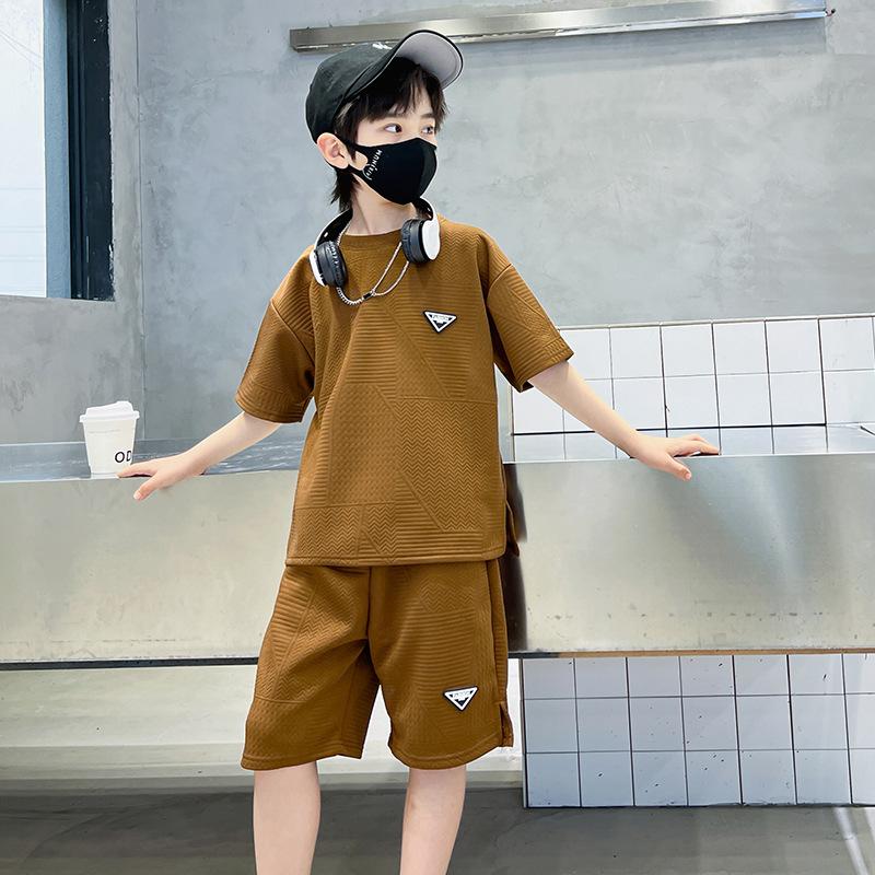 Kinderkleidung, Sommer-Sportanzüge für Jungen, Modische kurzärmelige Shorts im Western-Stil für Kinder, Zweiteilige Sommerkleidung für größere Kinder