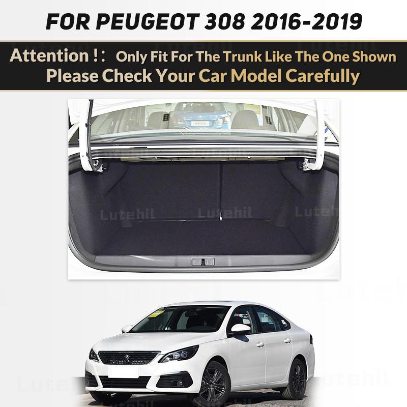 LUTEHIL For Peugeot 308 2016 2017 2018  Auto Full Coverage Trunk Mat Lutehil Car Boot Cover Pad Cargo Liner Accessories