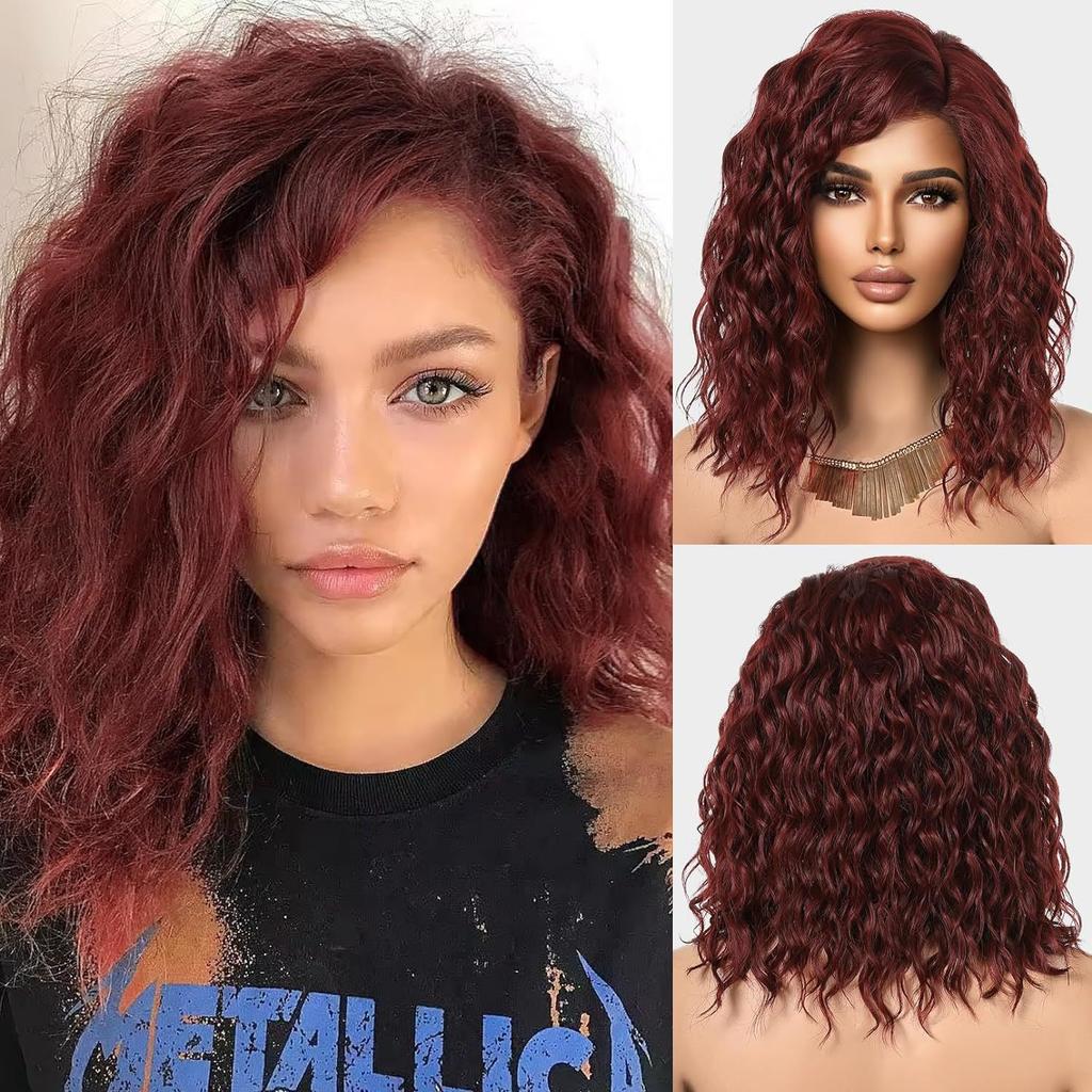 African Women Tight Curl Wig European and American Style Women’s Ombre Short Curly Synthetic Full Wig
