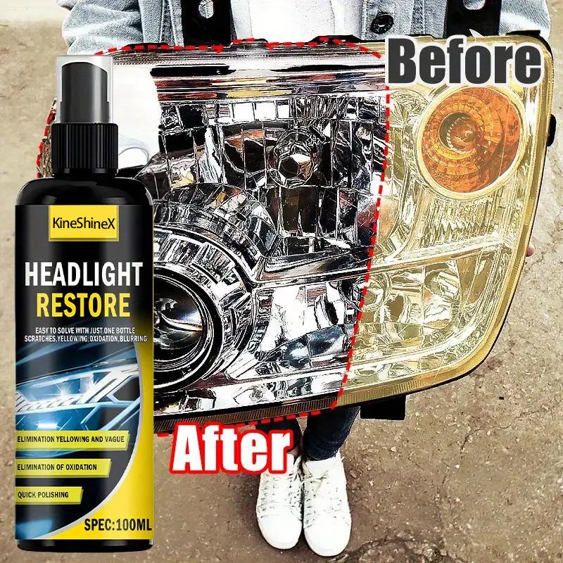 All in One Car Headlight Polishing Kit Scratch Repair Liquid Restores Shine Reduces Glare Perfect for Night Road Trips