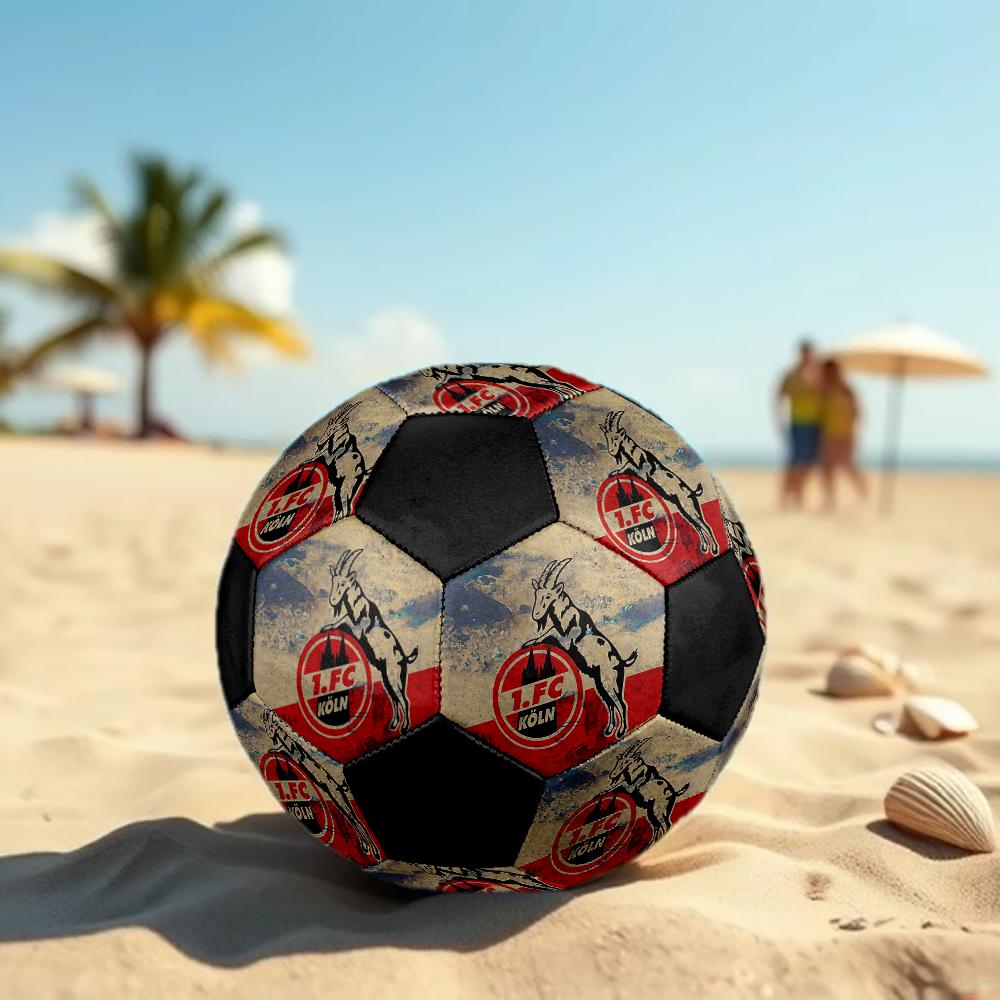 Pallone da calcio Koln, colorato, adatto a tutte le età, cucito a macchina, materiale PVC, qualità da competizione, durevole e ad alto rimbalzo
