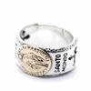 [Silver One] Miraculous Medal Flat Cutout Cross Maria Sterling Silver 925 Ring Men's [Size 19] Christian Miraculous Medal Ring