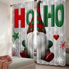 Weihnachtsgnom Vorhänge 2 Stück   Polyester Stangentasche Lichtblockierend Rollos Druck für Wohnzimmer Schlafzimmer Küche Badezimmer