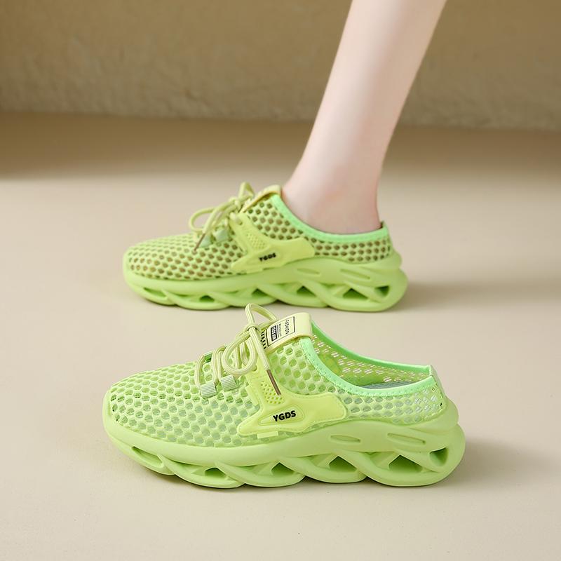 

Fashion CRLAYDK Womens Breathable Mesh Walking Mules Open Back Slip On Shoes House Closed Toe Slides for Ladies Outdoor Slippers 35