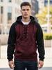Men's Color Block Hooded Sweatshirt Pullover, Autumn/Winter European Size Casual Jacket