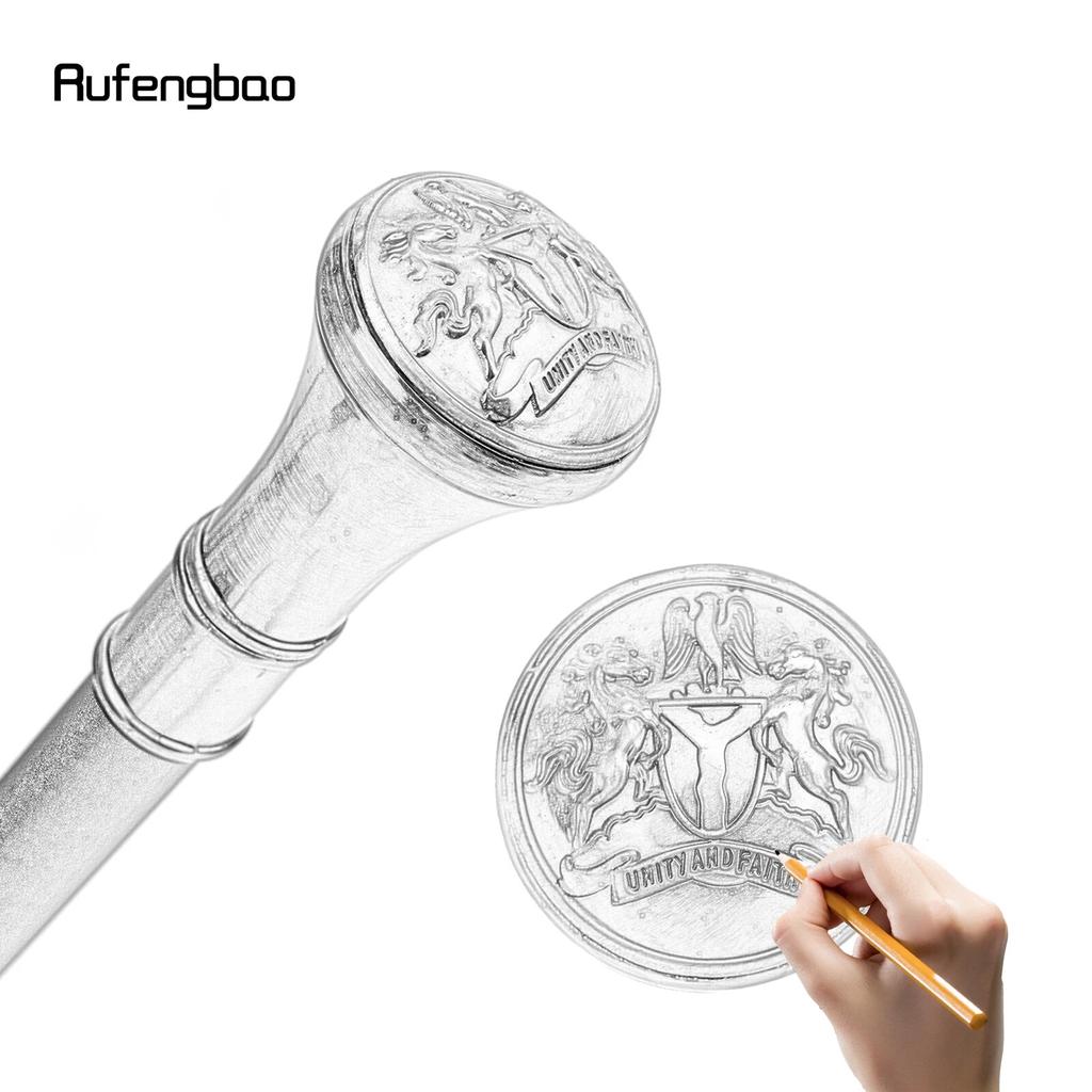 Unity and Faith Totem Relief Walking Cane Fashion Walking Stick Gentleman Crosier Knob Walking Stick 93cm