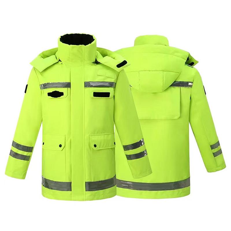 Reflective Waterproof Winter Cotton Jacket for Men and Women - Outdoor Safety and Rescue Coat