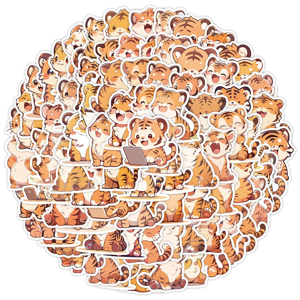 

100 Cute Cute Tiger Graffiti Stickers Children s Animal Stickers Suitcase Waterproof Decorative Stickers