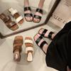 Seaside casual one-word French wedge 2025 platform sandals cool slippers women's summer wear super beautiful new vacation