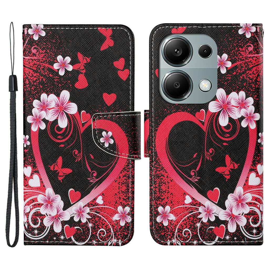 Dla Xiaomi Redmi Note 13 Pro 4G/Poco M6 Pro 4G Skórzane Etui Wzór Nadruk Portfel Pokrowiec na Telefon