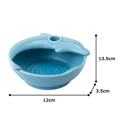 Hasami ware ladle stand, celadon dolphin design, 20011