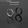 Stainless Steel Round Hoop Earrings, Unisex Fashion Titanium Steel Ear Hoops