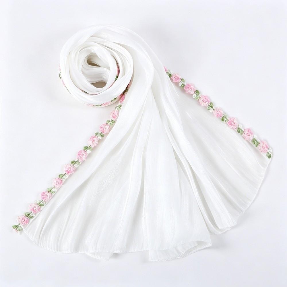 Shiny Floral Hijab Lightweight Modest Wrap Soft Women’s Headscarf Modest Fashion
