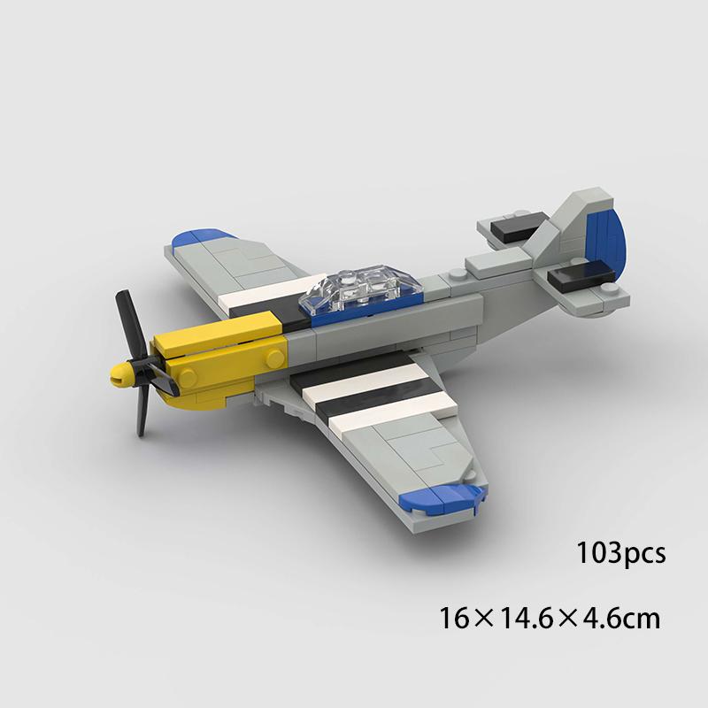 WW2 Military Battle Mini Plane US P-51 Mustang Aircraft Rescue Vehicle Copter France Army Set Building Blocks Toys World War II