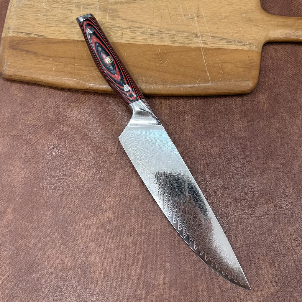 8 Inch Chef Knife 67-layers Damascus Steel 9Cr18CoMoV Blade Cleaver Sashimi Meat Slicing Vegetables Kitchen Knife G10 Handle