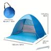 Outdoor Camping Tent, Automatic Quick Opening Folding Beach Tent, Sun Shading Sun Protection Rain Blocking, Compact and Portable
