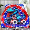 1PC Custom Name American Dinosaur Adventure outdooor Flannel blankets Patterns Throw Blanket All-Season Soft Gift for Couch, Bed, Camping gifts