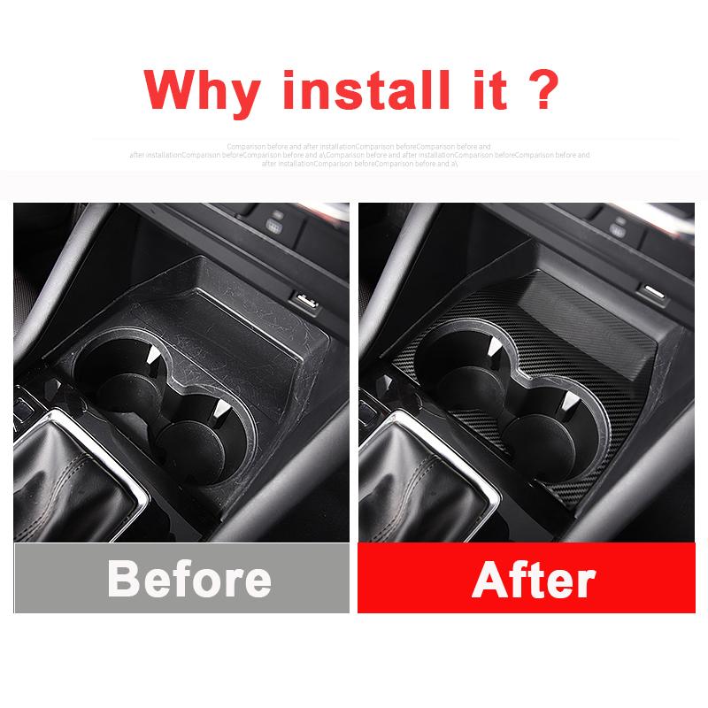 Stainless Steel Car Interior Water Cup Holder Frame Cover Trim Decoration Sticker For Mazda 3 Axela   BP Accessories