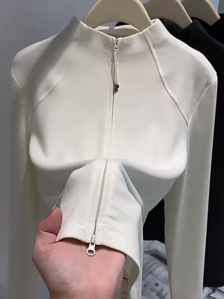 Half-High Collar Autumn/Winter Zipper Cardigan Jacket 2026 - Slim-Fit Sweatshirt