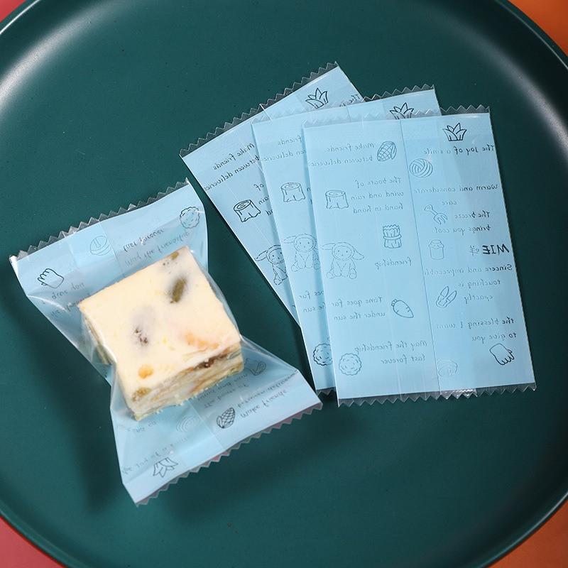 100 Stück 7x9,5cm Chinesisches Neujahr Schneeflocke Knusprige Verpackung Backen Keks Süßigkeiten Maschinengeeignet Versiegelt Event Party Geschenktüten