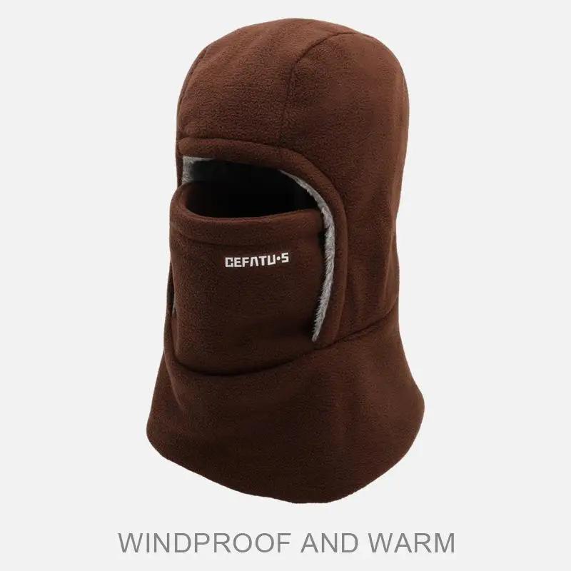 Fleece Balaclava Cycling Cap Cold-proof Windproof Warm Hood And Hat Thicken Thermal Ski Windproof Cap Women Men