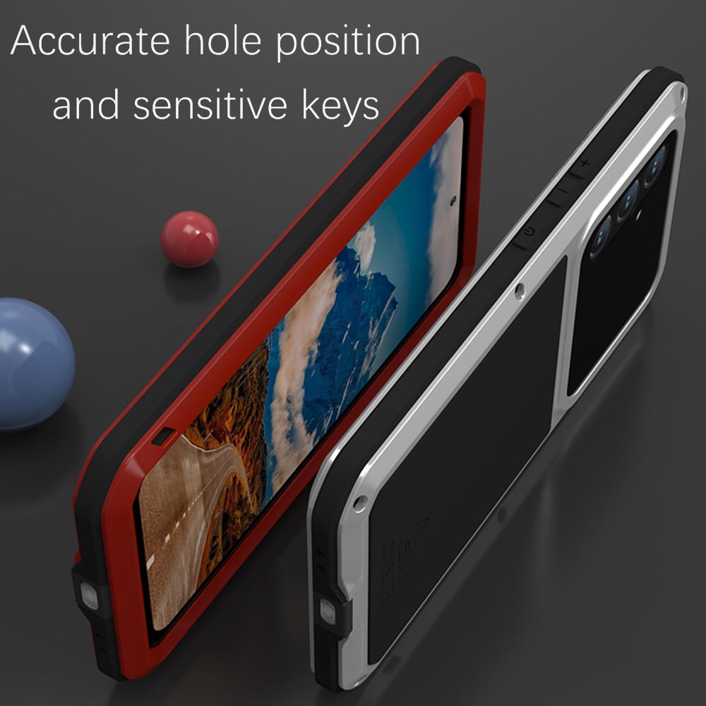 LOVE MEI Für Samsung Galaxy A54 5G Metall+Silikon Handyhülle Vollständige Schutzhülle mit gehärtetem Glas