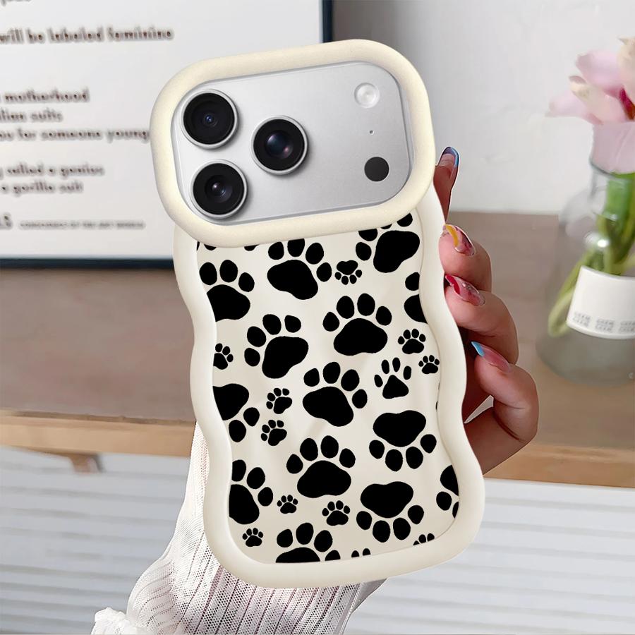 Cute Pet Paw Prints Soft Phone Cover Case for iPhone 11 8 16 Pro Max 14 15 Plus 12 XR 17 Air 13