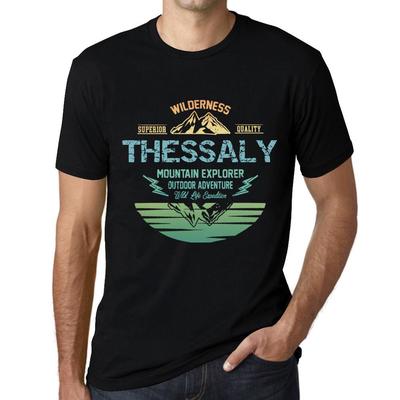 Men’s Vintage Tee Shirt Graphic T Shirt Mountain Explorer THESSALY Deep Black
