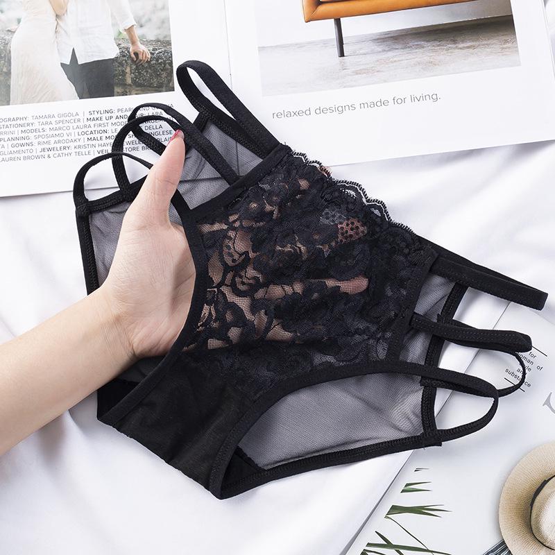 Lace Mesh Women's Low Waist Butterfly & Flower Panties