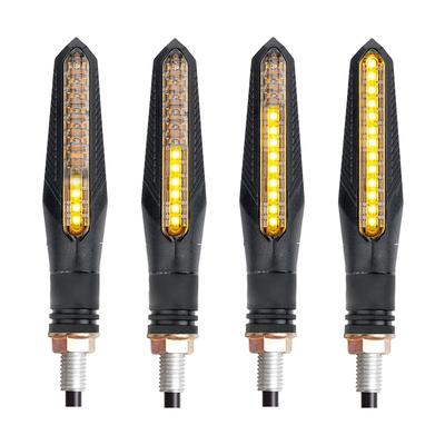 Gohantee Motorcycle LED Flowing Turn Signal, 4 Sequential LED Turn Signals, Motorcycle, IP65 Waterproof,