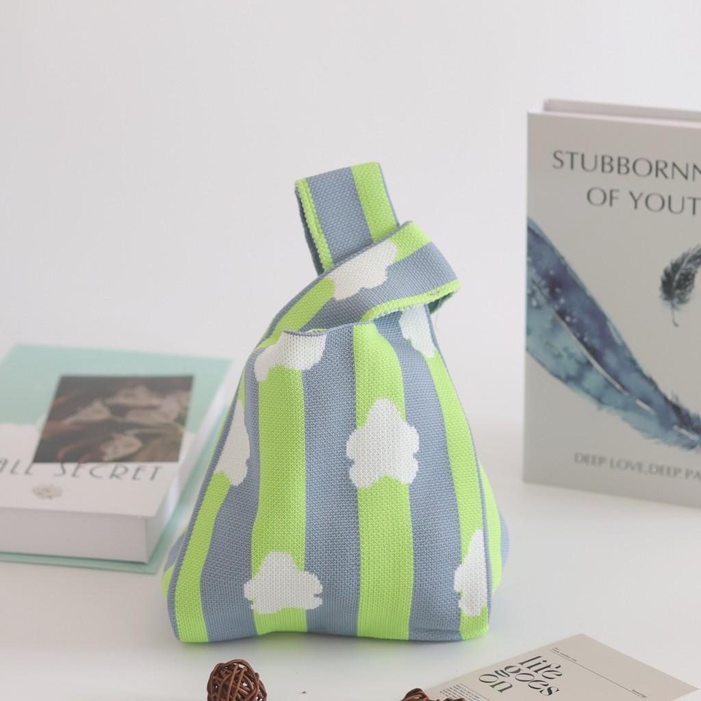 Trendy Knit Bucket Bag For Women Soft And Spacious Tote Bag With Eye-catching Patterns Ideal For Daily Wear And Gifts