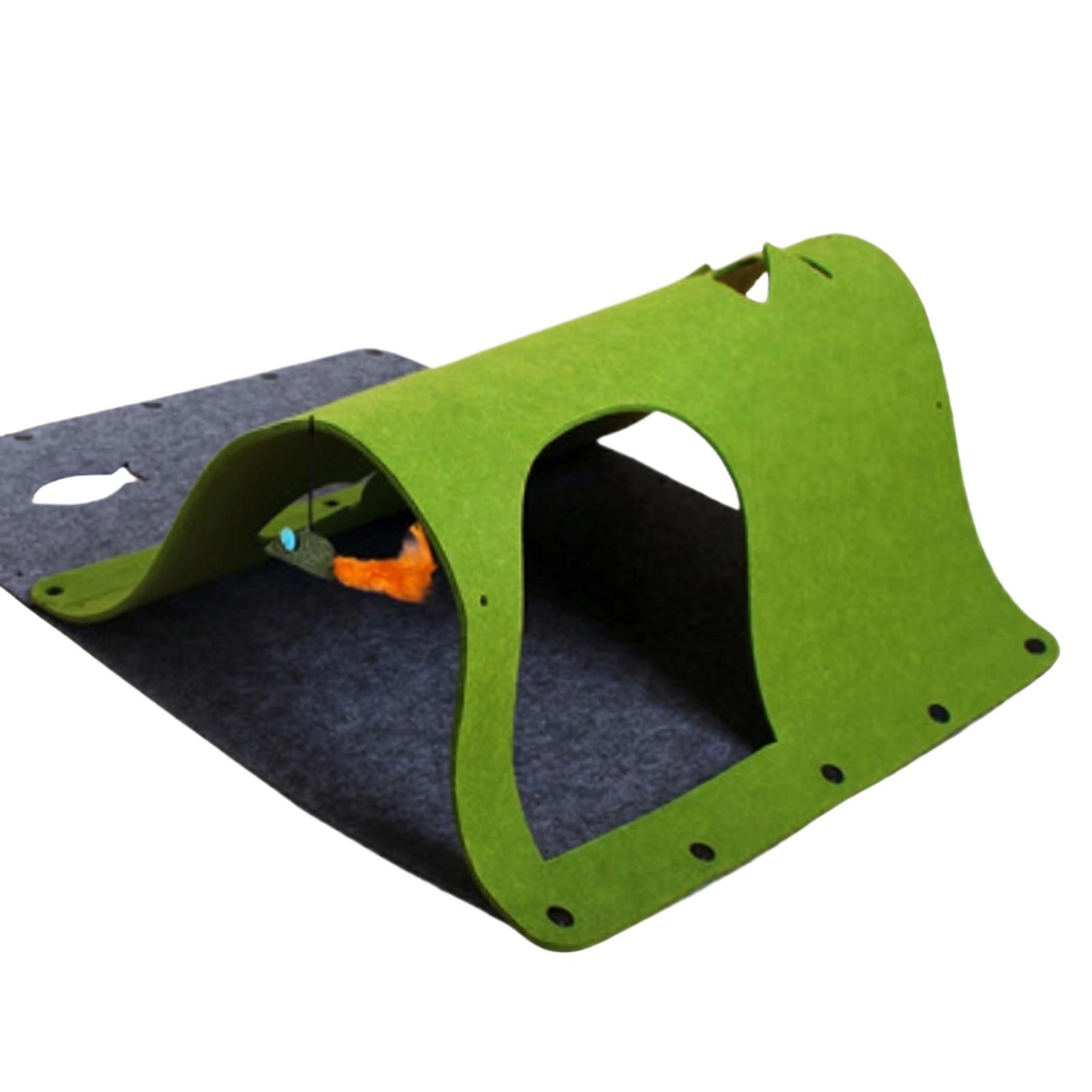 

Multi Functional Pet Tunnel Bed With Scratcher Indoor Play Tunnel Foldable Pet Hideout With Cardboard Scratch Pad One Size зелёный