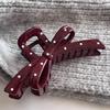 Koreanischer Eleganter Kürbisbogen Polka Dot Haarspange - Groß, Cremige Texturierte Hochsteckfrisur-Accessoire