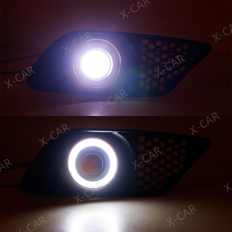 1Pair LED DRL Daytime Running Light For Mercedes-Benz C-Class W204 2008-2010 Front Bumper Fog Lamp Grille Cover Frame