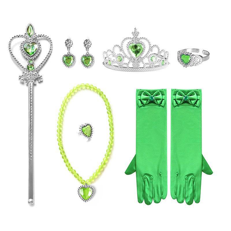 Fairytale Frozen Magic Wand & Jewelry Set: Princess Crown, Necklace, Gloves - Perfect Halloween or Birthday Gift for Girls