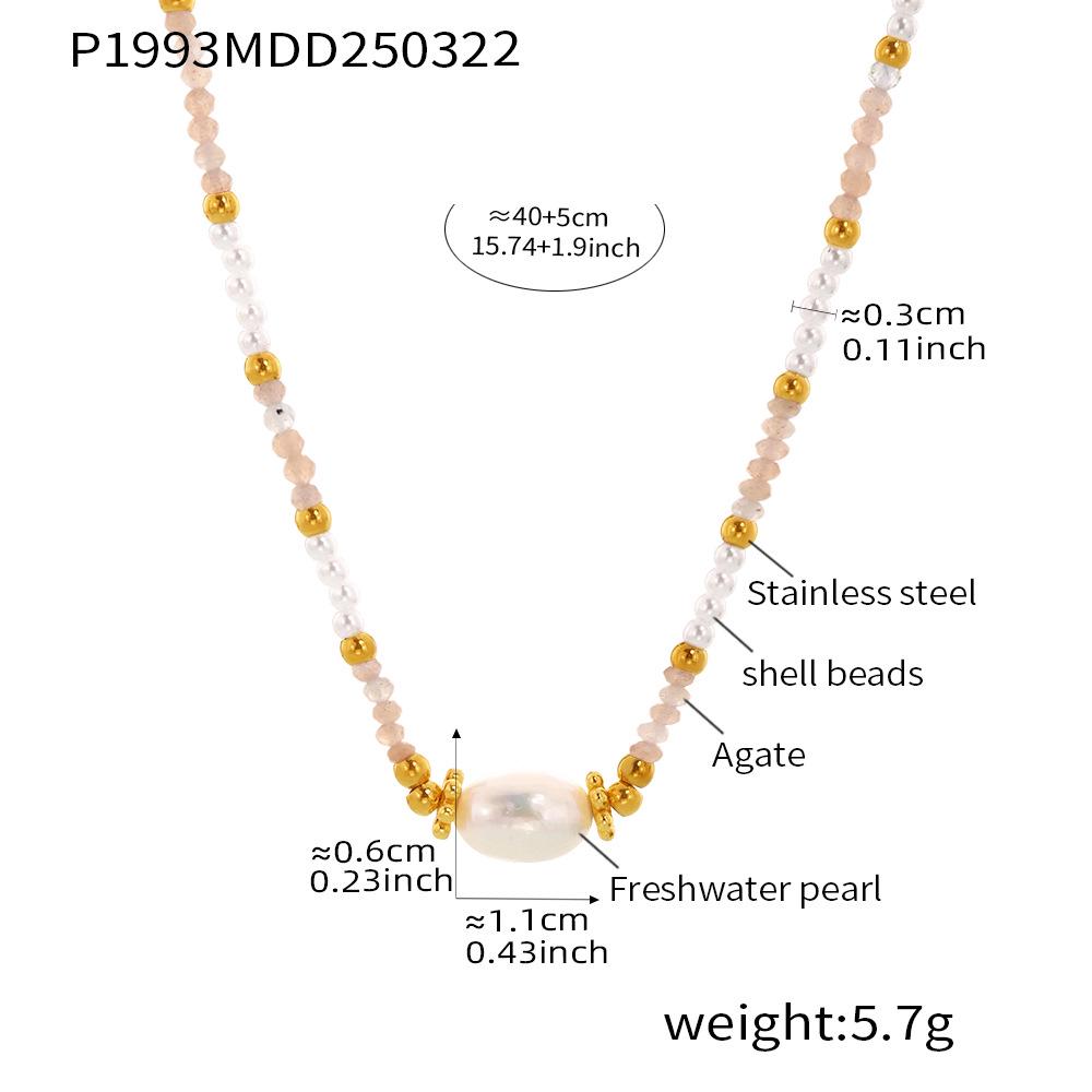 Qiong Yao Bohemian Faceted Stone Beaded Necklace: Personalized Handmade Chain Jewelry