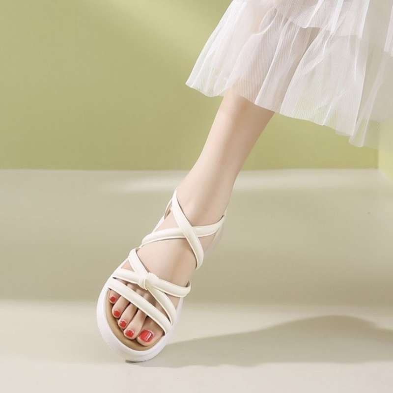 Casual Sandals Women's 2025 New Summer Wear Thick Sole Not Tired Feet with Skirt Temperament Versatile Roman Beach Shoes