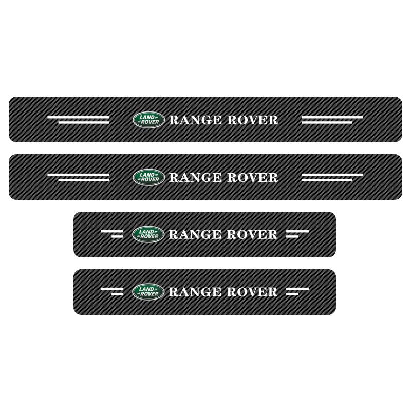 4Pc Car Door Plate Carbon Fiber Threshold Protector Sticker for Land Rover Discovery Range Rover Evpque Defender Car Eyeglass Rover L322 L405