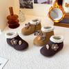 Girls' Cotton Shoes with Velvet To Keep Warm Children's Boken Cotton Boots Winter New Baby Soft-soled Non-slip Foreign Princess Short Boots