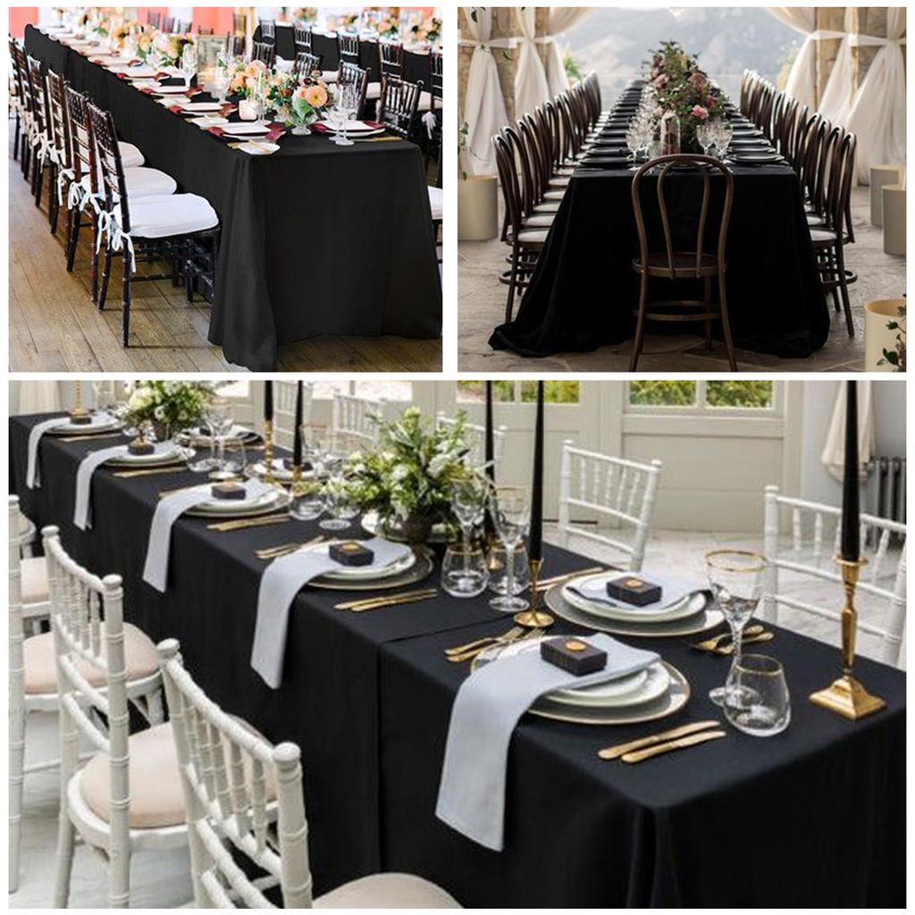 Solid Color Rectangle Tablecloth Dustproof Anti-scratch Dining Table Cover for Wedding Party Exhibition Advertising Decoration
