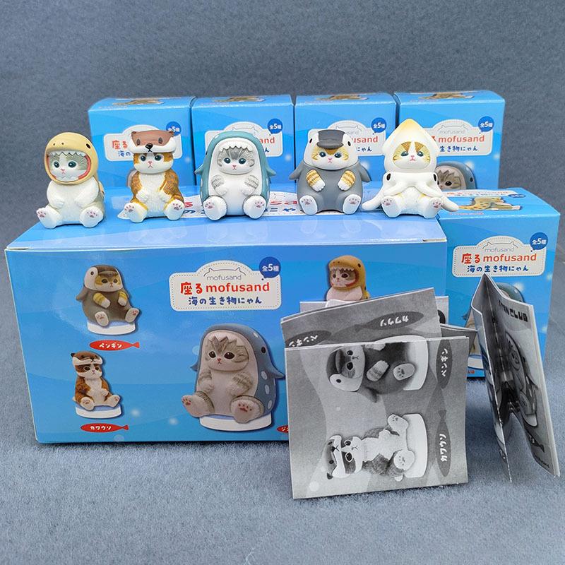 

4cm Mofu Cat Series Blind Box Action Figure Set, Animal Headband Doll, Cute PVC Model, Desktop Ornament, Craft, Gift, Toy