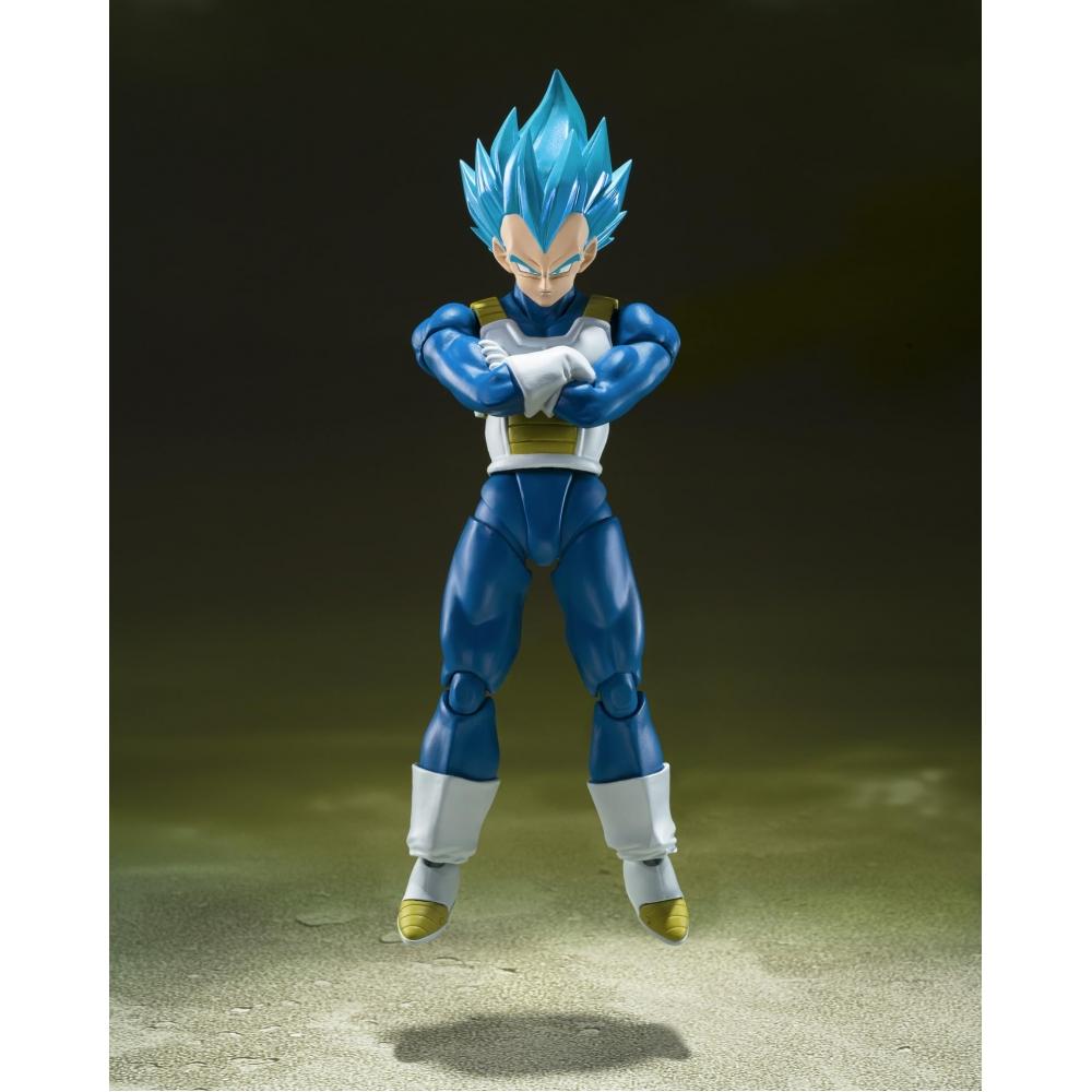 SHFiguarts Dragon Ball Super Super Saiyan God Super Saiyan Vegeta - Mândria Saiyanilor - Aprox.. Figurină mobilă vopsită PVC și ABS de 135 mm