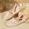Fashion Vintage Flats Hemp Rope Bottom Sandals Women's 2025 Summer New Comfortable Sandals Women's Fisherman Sandals Sandalias De Mujer