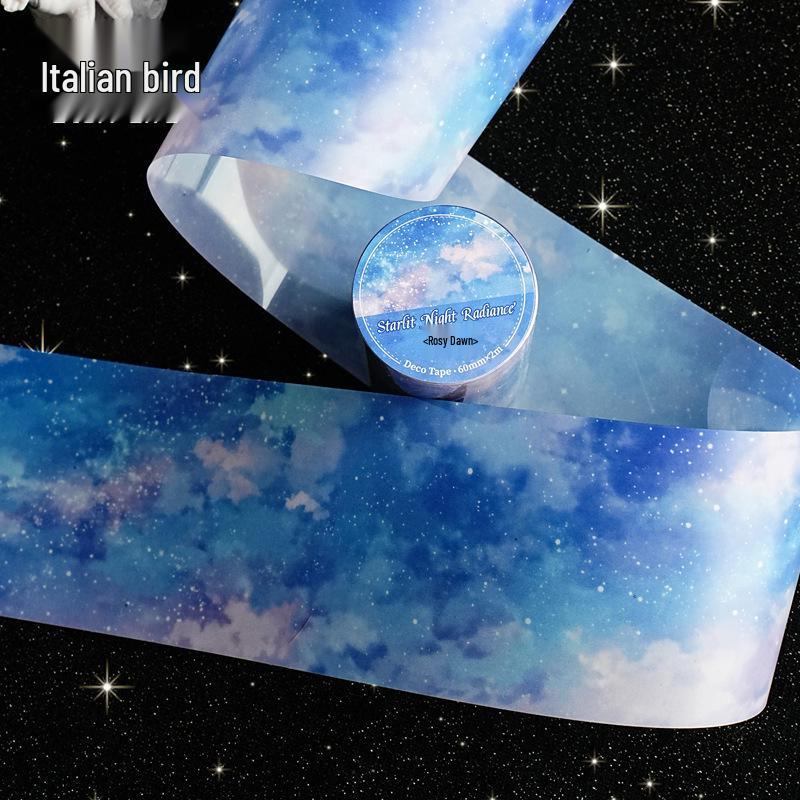 Yi Niao Starry Night PET Tape: Sky Theme Scenery for Journals (6 Styles)