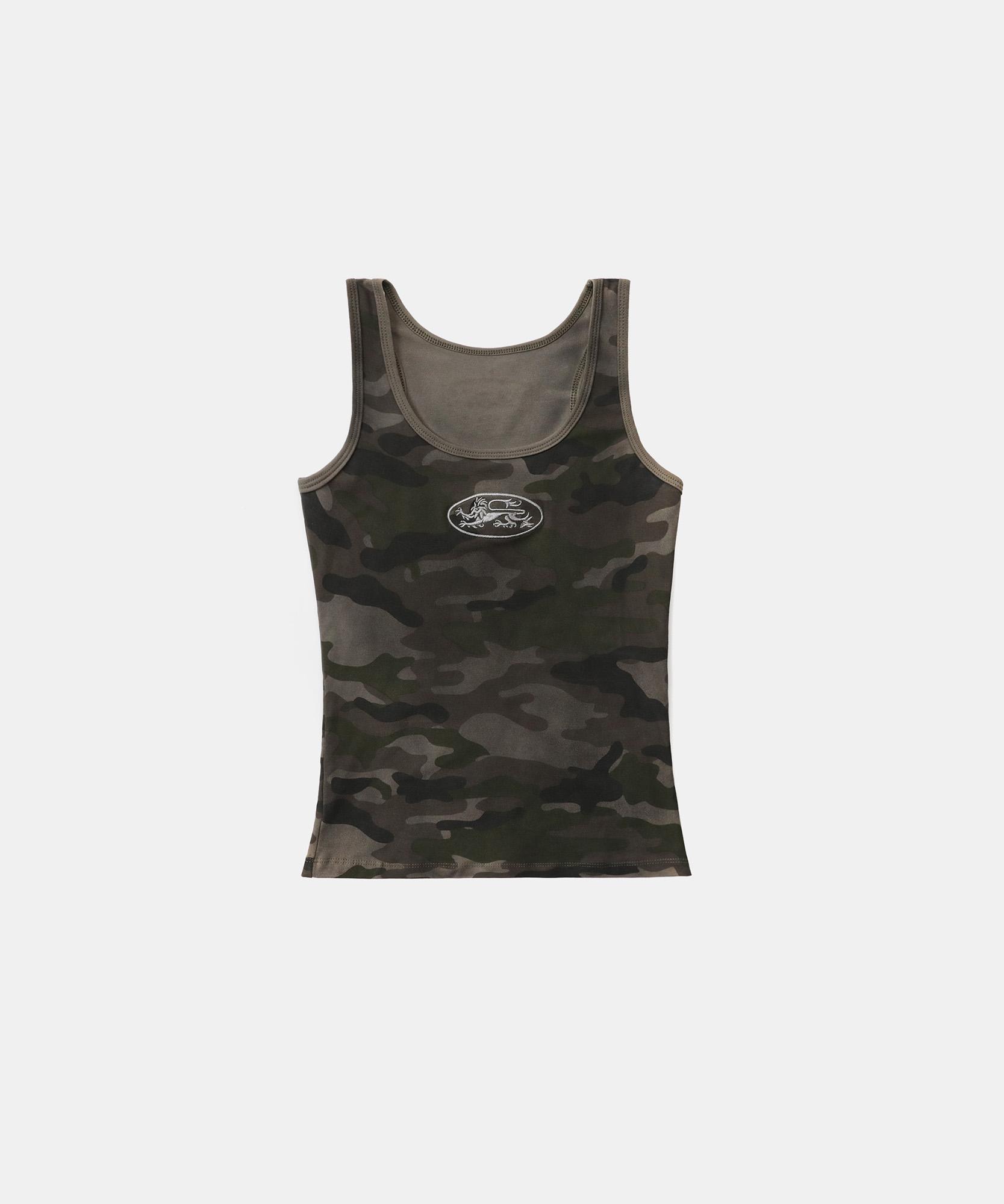 Bad Blood Mystic Tank Slim Fit - Green Camo S
