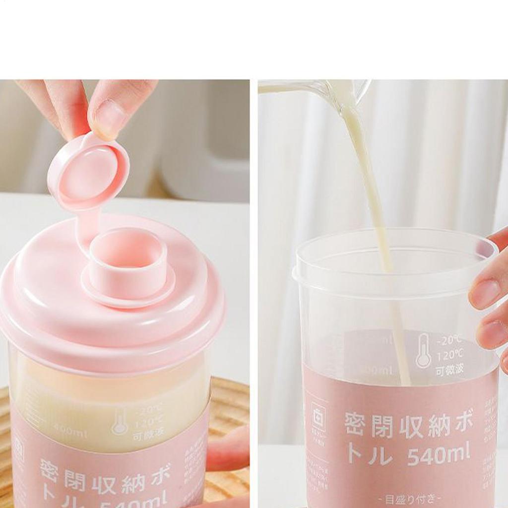 Water Bottles 540ml Clear Drinkware With Scale Anti-Leak Water Bottles Large Capacity For School Gym Travel Outdoor Women Men