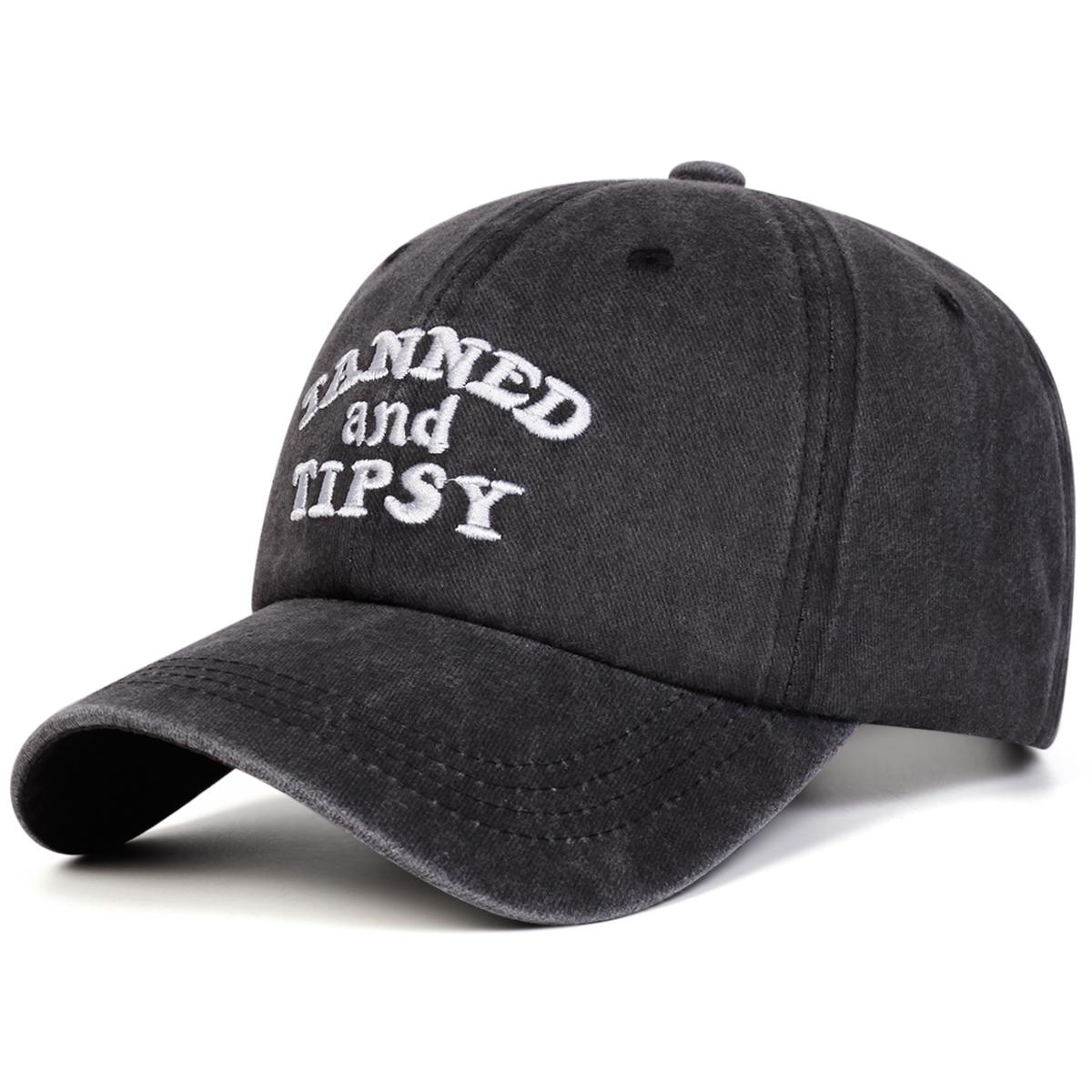 Unisex Gerbte Und Betrunkene Stickerei Baseballkappen Frühling Herbst Outdoor Verstellbar Lässige Hüte Sonnenschutzmütze Sportkappe gray