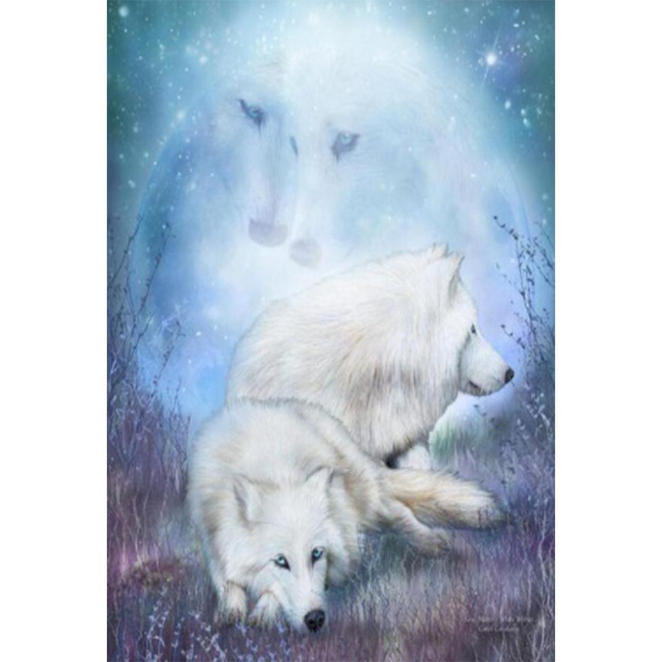 Pictură cu diamant DIY 5D cu strass Animal complet cu diamant brodat Lup Artă Imagine Mozaic Kit cusă de cruce Decorare cadou