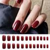 24Pcs Short Matte Ash Purple Press On Nails Full Cover Fake Nails Removable Acrylic Nail Art Decoration